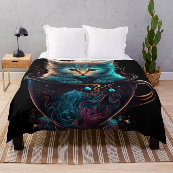 Item preview, Cute Cat chilling out in a Tea Cup with Vivid Colors designed and sold by Johnsdesigns1.