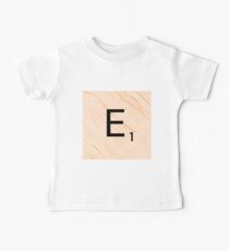 Scrabble Letter E - Full Alphabet Scrabble Tile Art Baby Tee
