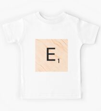Scrabble Letter E - Full Alphabet Scrabble Tile Art Kids Tee