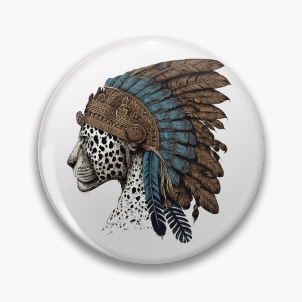Item preview, Head of an Aztec Jaguar Warrior Skull Mexican Ancient Mythology designed and sold by CoyoteStudio.