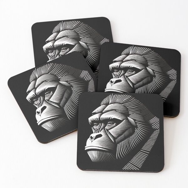 Item preview,  Gorilla Negative Space Etching Wood Print Style Design  designed and sold by Jozzabazza.
