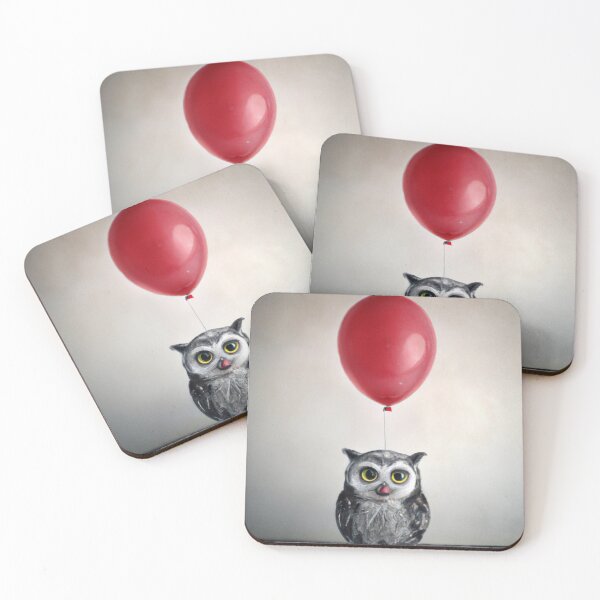 Item preview, A lonely owl holding a red balloon designed and sold by T-shirtMill.