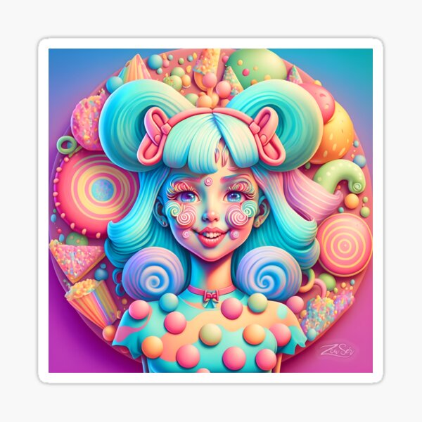 "Pastel Candy Graze Illustration" Sticker for Sale by ZcuSer Redbubble