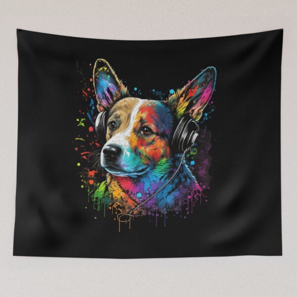 Item preview, Cute dog Chilling to Some Tunes designed and sold by Johnsdesigns1.
