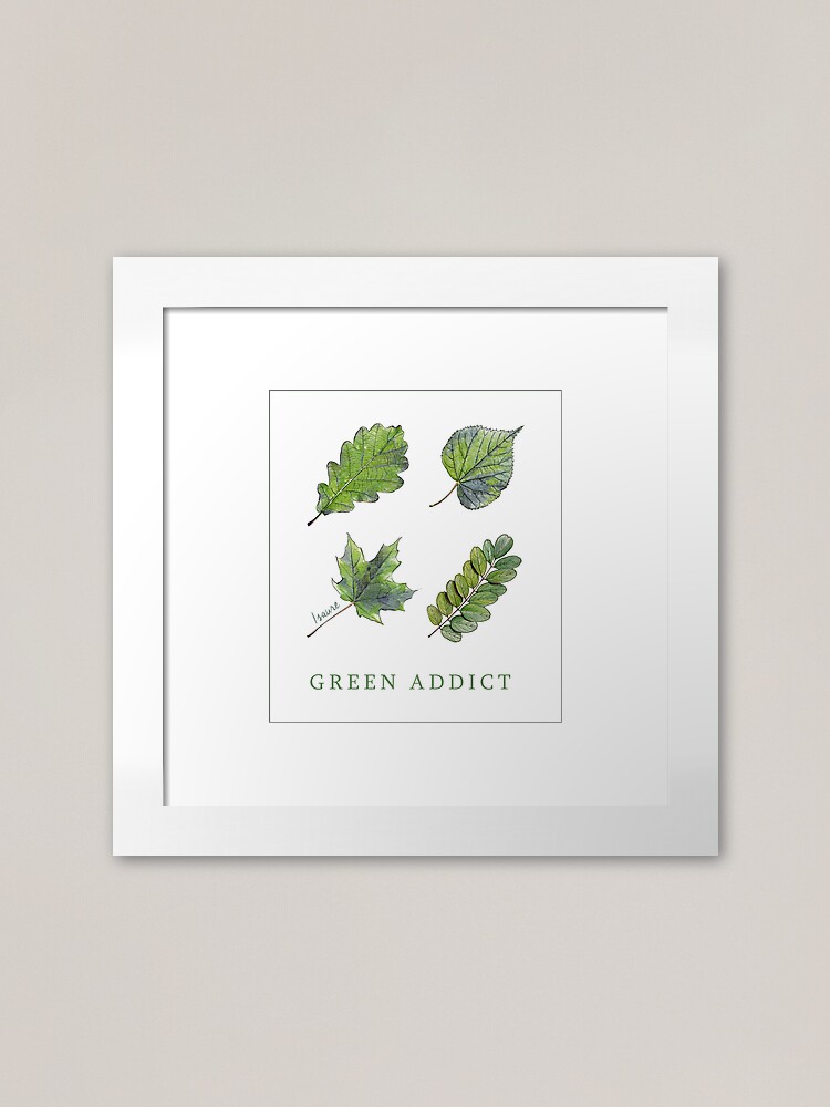 Aperçu 1 sur 7. Impression encadrée avec l'œuvre GREEN ADDICT créée et vendue par IsaureEcartfixe.