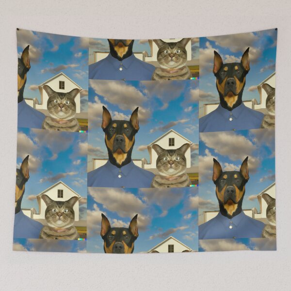 Item preview, American Gothic Dog and Cat Design designed and sold by unitydesigneu.