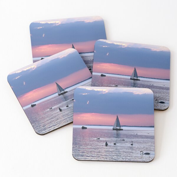 Item preview, Beautiful Summer Pink and Blue Sunset at the Lake  designed and sold by Angela Cini.