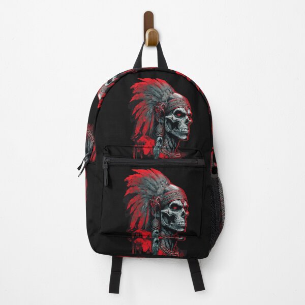 Item preview, Native American Apache Indian Skull Red Warrior Chief Apache with red eyes designed and sold by CoyoteStudio.