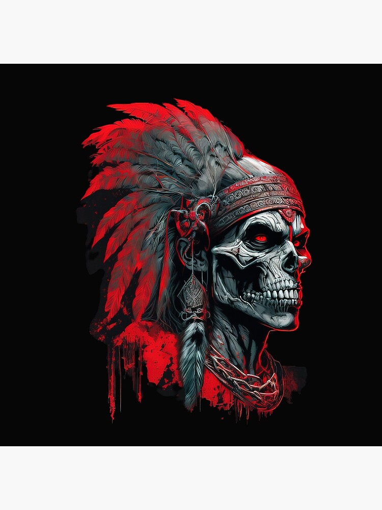 Vintage Indian warrior skull Sticker