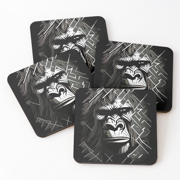 Item preview, Gorilla Negative Space Etching Wood Print Style Design  designed and sold by Jozzabazza.