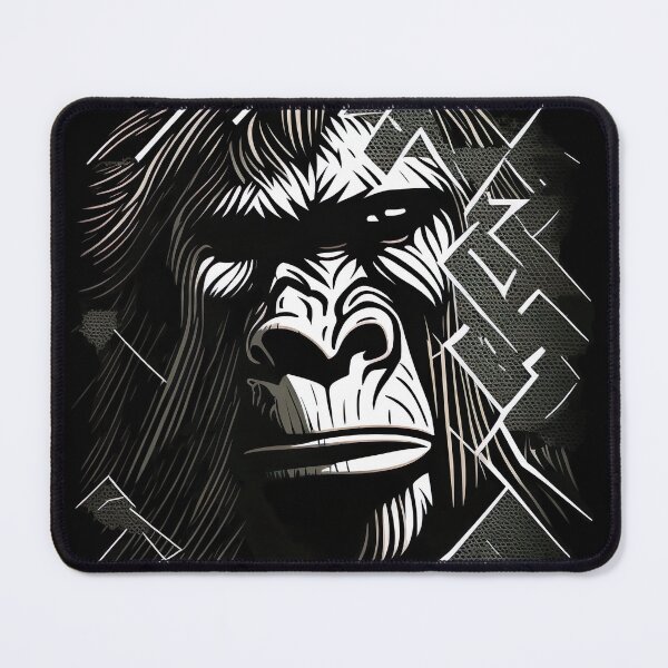 Item preview, Gorilla Negative Space Etching Wood Print Style Design designed and sold by Jozzabazza.