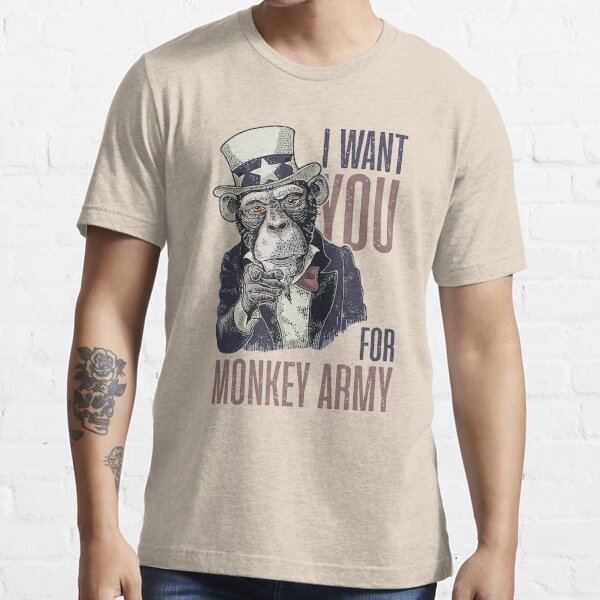 Uncle Sam I Want You For Monkey Army US Vintage classic T-shirt