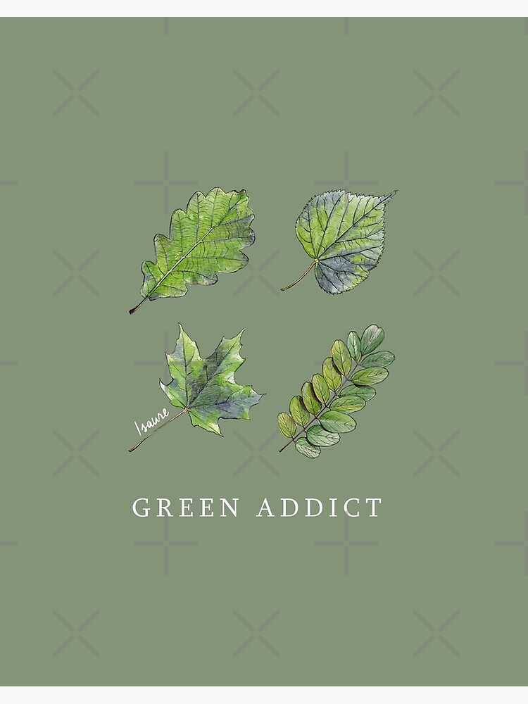 Aperçu 2 sur 2. Impression rigide avec l'œuvre GREEN ADDICT créée et vendue par IsaureEcartfixe.