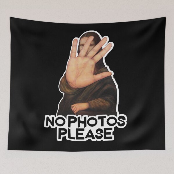 Item preview, No Photos Please - Funny Mona Lisa design designed and sold by LordAudes.