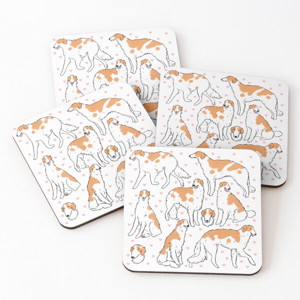 Item preview, Borzoi cute illustration pattern  designed and sold by Yarafantasyart.