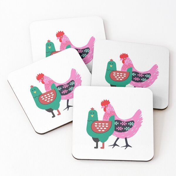 Item preview, Cock and chicken, stickers, magnets, T-shirts designed and sold by Rowbic.