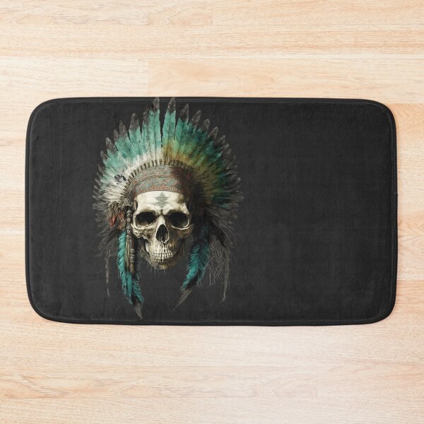 Item preview, Native American Apache Indian Skull Red Warrior Chief Apache Head designed and sold by CoyoteStudio.
