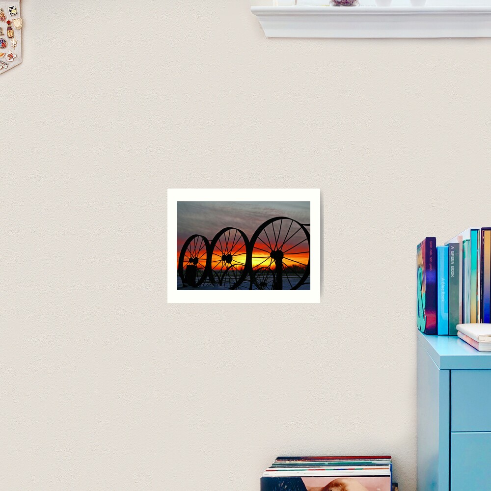 Wagon Wheel Sunset Art Print