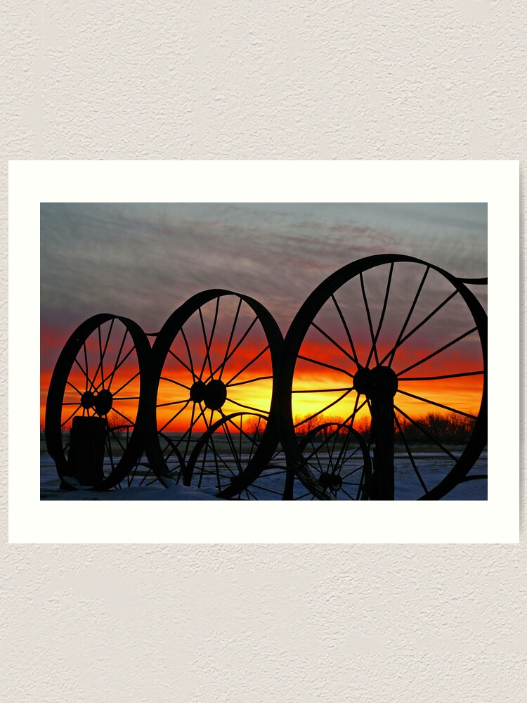 Alternate view of Wagon Wheel Sunset Art Print
