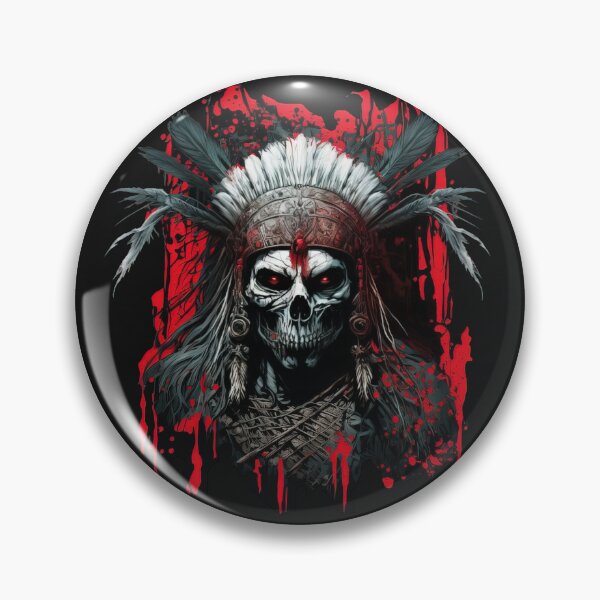Item preview, Native American Apache Indian Skull Red Warrior Chief Apache Head designed and sold by CoyoteStudio.