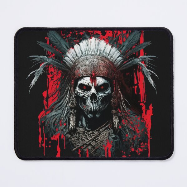 Item preview, Native American Apache Indian Skull Red Warrior Chief Apache Head designed and sold by CoyoteStudio.