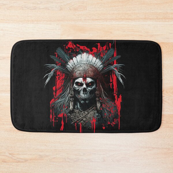Item preview, Native American Apache Indian Skull Red Warrior Chief Apache Head designed and sold by CoyoteStudio.