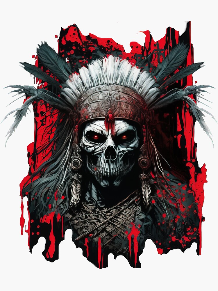 Native American Indian Warrior Skull With Feather (Download Now