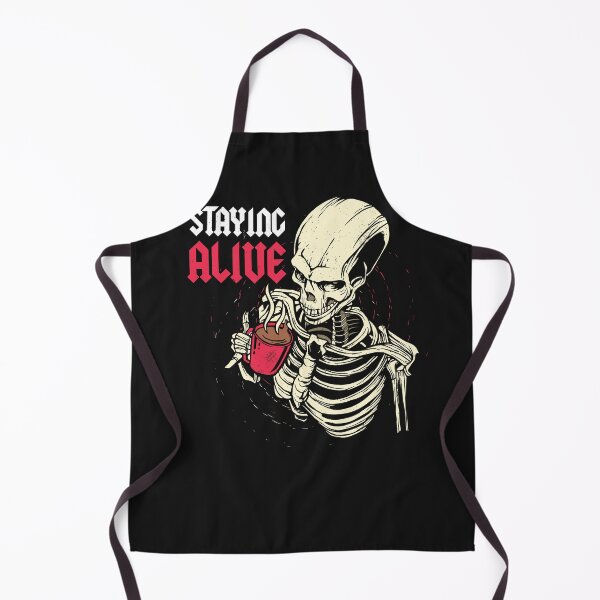 Item preview, Staying alive - Funny coffee skeleton designed and sold by ChrisFeil.