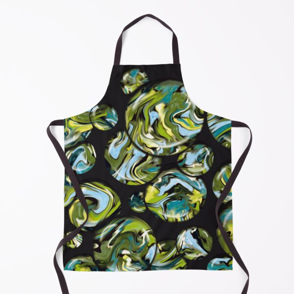 Item preview, Abstract Art - Bubbles on Liquid Art - green blue black - 3D designed and sold by Connys Colorful World.
