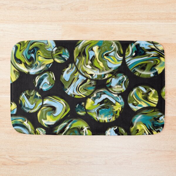 Item preview, Abstract Art - Bubbles on Liquid Art - green blue black - 3D designed and sold by Connys Colorful World.