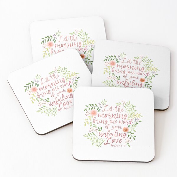 Item preview, Psalm 143:8 Blush - Watercolor Leaves designed and sold by amazingjoy.