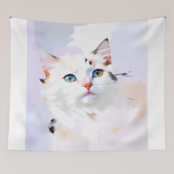 Item preview, Feline Charm: A alluring kitty oil painting designed and sold by KH-GardenEden.