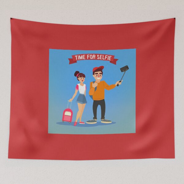 Item preview, Tourists Making Selfie. Travel Banner. Tourism Industry. Active People. Tourist with Baggage. Happy Couple.  designed and sold by ivector.
