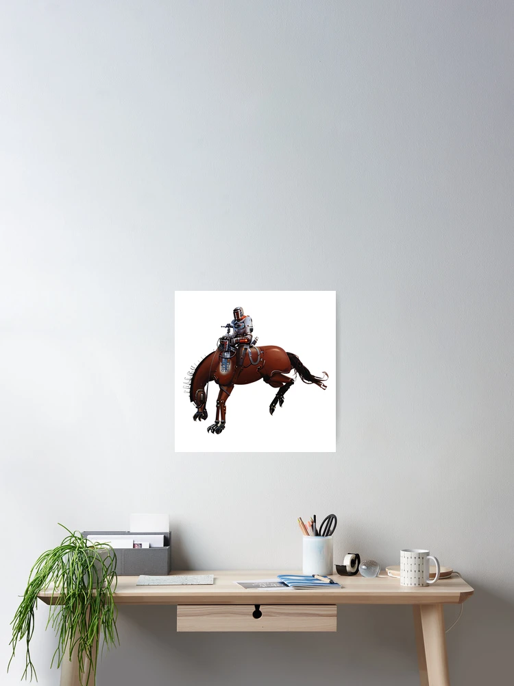 Thumbnail 2 of 3, Poster, Robot Bronco Rider designed and sold by artcreatedbybill.