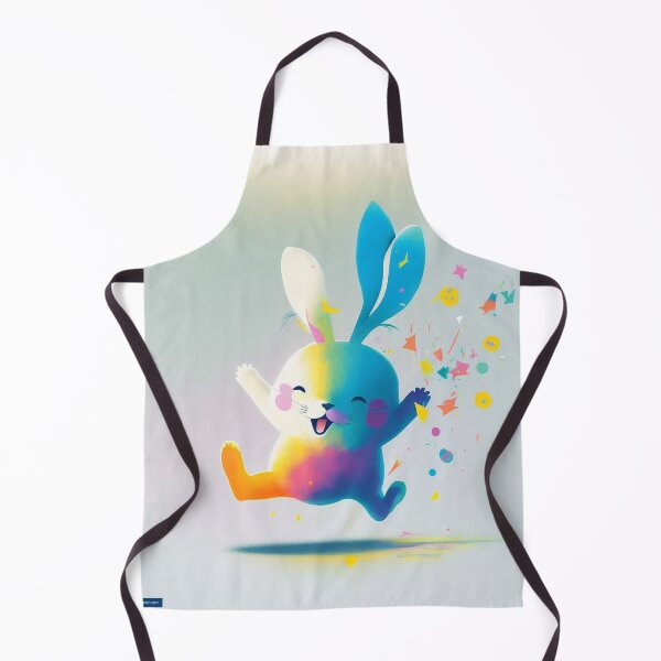 Item preview, A fluffy bunny with three ears jumps up in joy designed and sold by Wearable Message.
