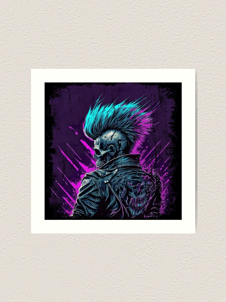 Apocalyptic Neon Retro Punk Zombie