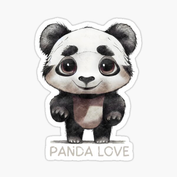 Panda Love panda design for panda attitudes, panda lovers and panda collectors Sticker