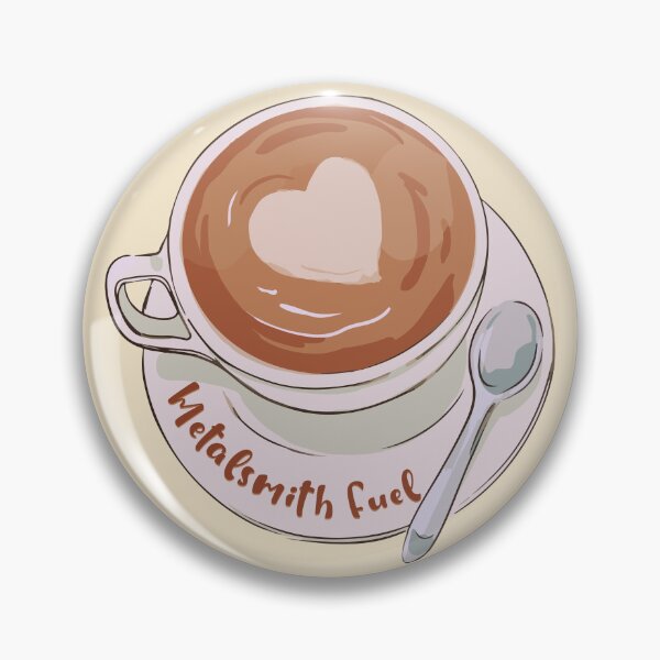 Item preview, Coffee lover heart latte metalsmith fuel cute cup designed and sold by MetalicBabe.