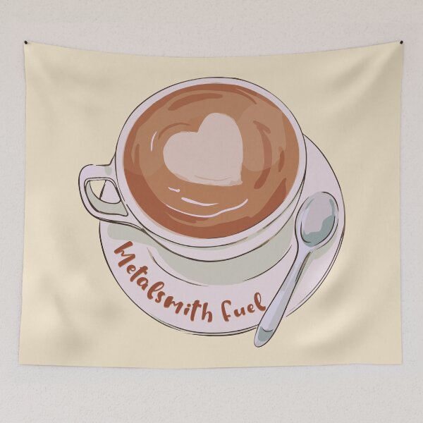 Item preview, Coffee lover heart latte metalsmith fuel cute cup designed and sold by MetalicBabe.