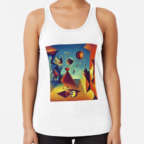 Dream caused by the Flight of a Bee around a Pomegranate a Second before Wakening up Racerback Tank Top