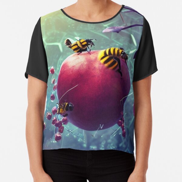 Dream caused by the Flight of a Bee around a Pomegranate a Second before Wakening up Chiffon Top