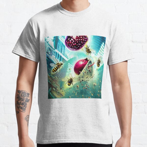 Artificial Intelligence Art Prints. Dream caused by the Flight of a Bee around a Pomegranate a Second before Wakening up Classic T-Shirt