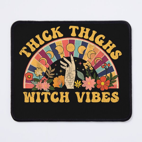 Item preview, Thick Thighs Witch Vibes Feminist Retro Rainbow Flower designed and sold by KinRow.