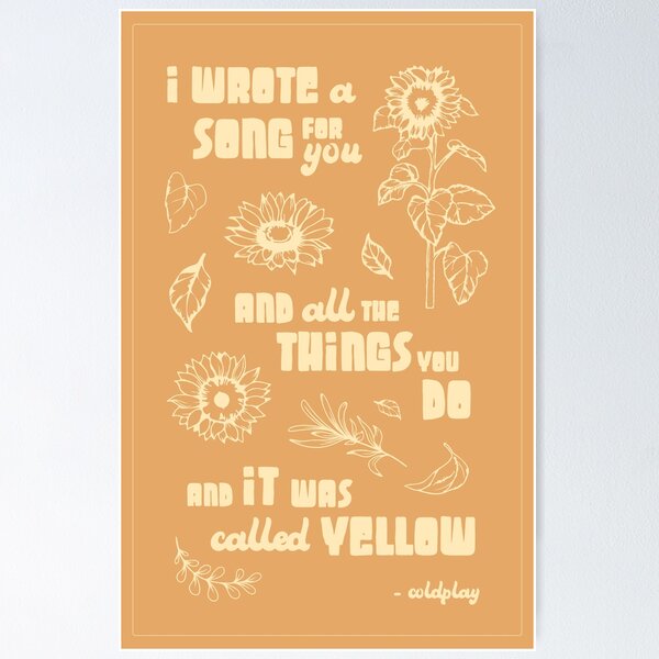 Coldplay DONT PANIC Song Lyrics Poster Print Wall Art