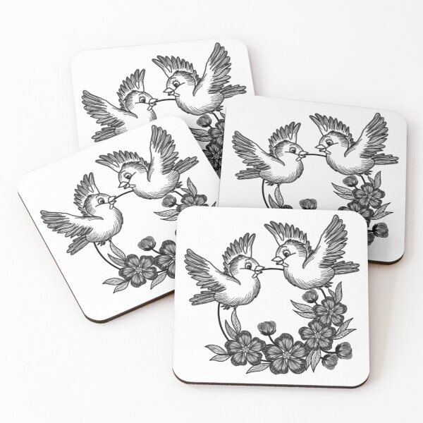 Item preview, Birds with flower wreath  designed and sold by FloralsbyKavya.