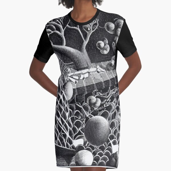 Dream caused by the Flight of a Bee around a Pomegranate a Second before Wakening up Graphic T-Shirt Dress