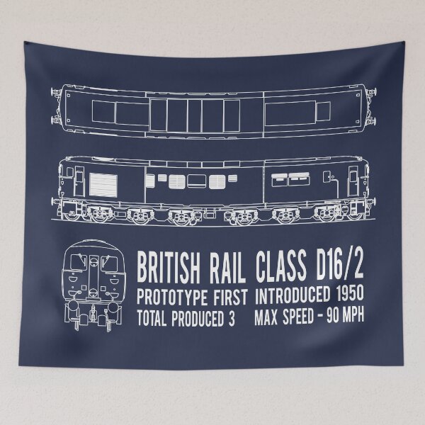 Item preview, British Rail Class D16/2 Prototype Diesel Locomotive Train Blueprint Diagram Gift designed and sold by Maljonic.