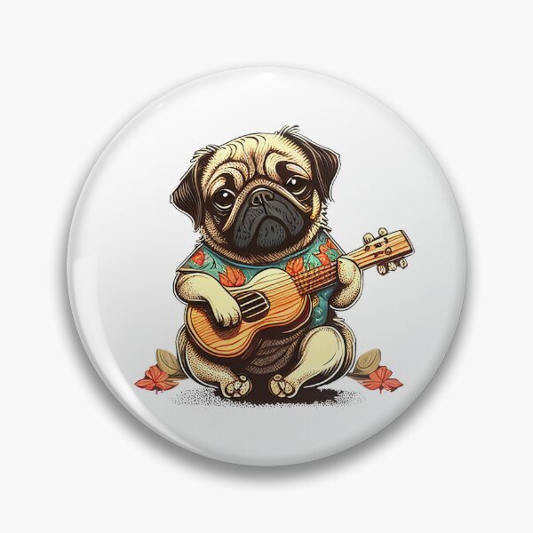 Item preview, Cute Pug Dog Playing Ukulele designed and sold by JackCurtis1991.