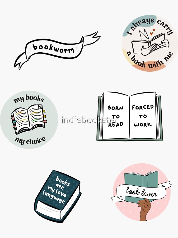 Reading journal stickers Sticker for Sale by indiebookster