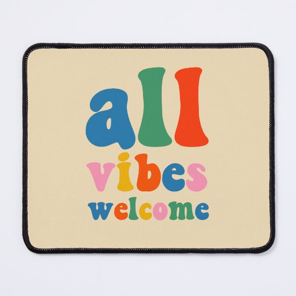 Item preview, All Vibes Welcome Colorful Retro Inclusivity Typography  designed and sold by kierkegaard.